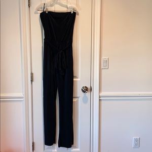 Ribbed strapless jumpsuit